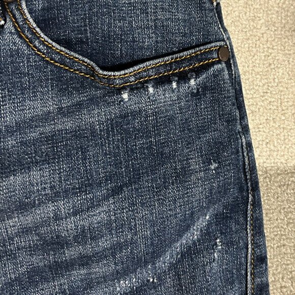 Cabi Exposed BUTTON FLY Distressed Straight Leg Jeans Women's Size 8 - Picture 4 of 14